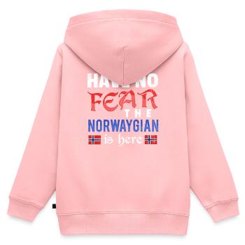 Norvège Scandinavie cadeau Oslo - Sweat Premium à capuche zippé enfant bio - rose - Dos - AI Model Kid Female (0cm)