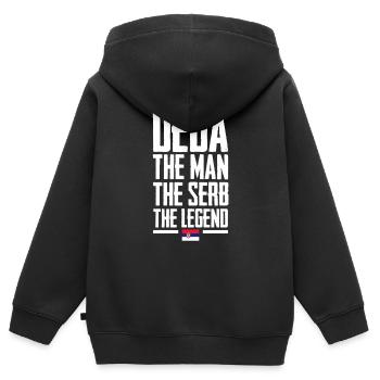 Serbien - Kinder Premium Organic Zip Hoodie - Schwarz - Hinten - AI Model Kid Male (0cm)