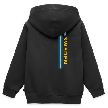 Suède - Sweat Premium à capuche zippé enfant bio - noir - Dos - AI Model Kid Male (0cm)