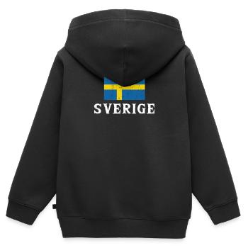 Suède - Sweat Premium à capuche zippé enfant bio - noir - Dos - AI Model Kid Male (0cm)