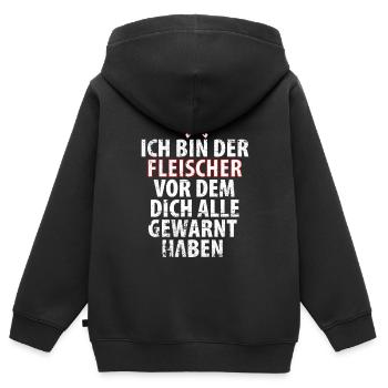 Fleischer Metzger Schlachter - Kinder Premium Organic Zip Hoodie - Schwarz - Hinten - AI Model Kid Male (0cm)