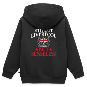 Liverpool - Sweat Premium à capuche zippé enfant bio - noir - Dos - AI Model Kid Male (0cm)