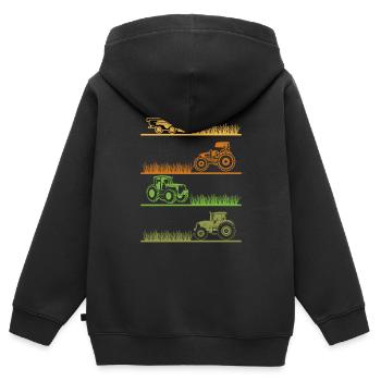 Farmer Landwirtschaft - Kinder Premium Organic Zip Hoodie - Schwarz - Hinten - AI Model Kid Male (0cm)