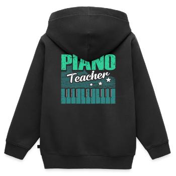 Piano piano - Kids Premium Organic Zip-up Hoodie - black - Back - AI Model Kid Male (0cm)