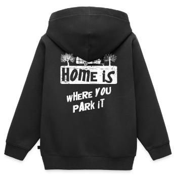 Camping-car camping-car - Sweat Premium à capuche zippé enfant bio - noir - Dos - AI Model Kid Male (0cm)
