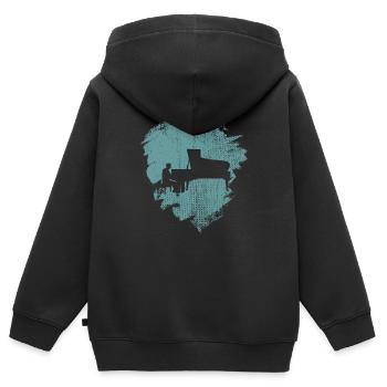 Piano piano - Kids Premium Organic Zip-up Hoodie - black - Back - AI Model Kid Male (0cm)