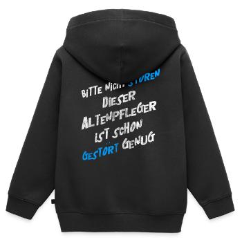 Altenpfleger - Pflege - Kinder Premium Organic Zip Hoodie - Schwarz - Hinten - AI Model Kid Male (0cm)