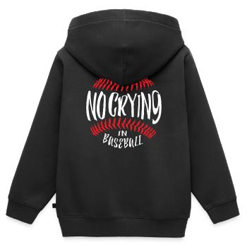 Il n'y a pas de larmes au baseball - Sweat Premium à capuche zippé enfant bio - noir - Dos - AI Model Kid Male (0cm)