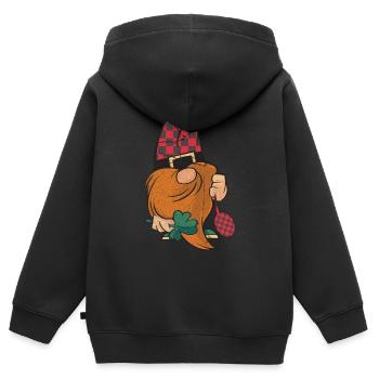 Gnom Zwerg Zwerge Kobold Kobolde Fee Elf Geschenk - Kinder Premium Organic Zip Hoodie - Schwarz - Hinten - AI Model Kid Male (0cm)