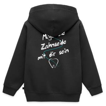 Zahntechnik Zahntechniker - Kinder Premium Organic Zip Hoodie - Schwarz - Hinten - AI Model Kid Male (0cm)