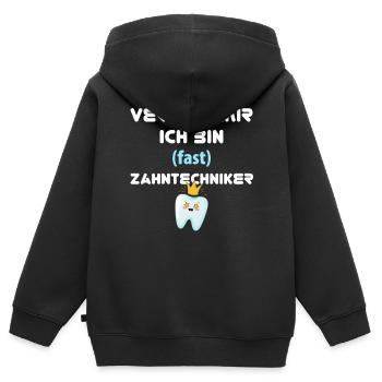 Zahntechnik Zahntechniker - Kinder Premium Organic Zip Hoodie - Schwarz - Hinten - AI Model Kid Male (0cm)