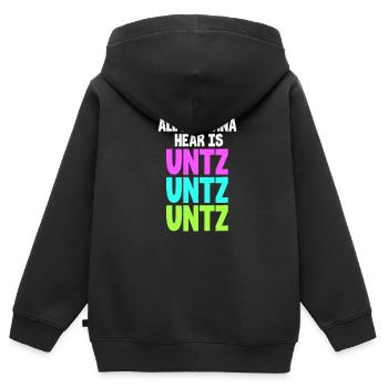 Techno - Kinder Premium Organic Zip Hoodie - Schwarz - Hinten - AI Model Kid Male (0cm)