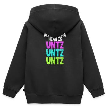Techno Rave Raver House Electro Festival Geschenk - Kinder Premium Organic Zip Hoodie - Schwarz - Hinten - AI Model Kid Male (0cm)
