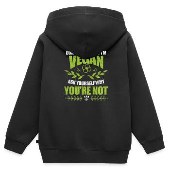 Vegan Vegan Vegan Vegetarian Veggie Gift - Sweat Premium à capuche zippé enfant bio - noir - Dos - AI Model Kid Male (0cm)