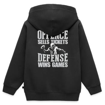 American Football - Kinder Premium Organic Zip Hoodie - Schwarz - Hinten - AI Model Kid Male (0cm)