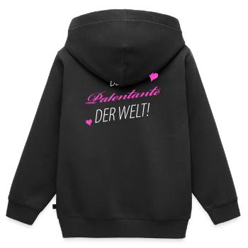 Patentante - Kinder Premium Organic Zip Hoodie - Schwarz - Hinten - AI Model Kid Male (0cm)
