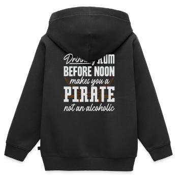 pirate - Sweat Premium à capuche zippé enfant bio - noir - Dos - AI Model Kid Male (0cm)