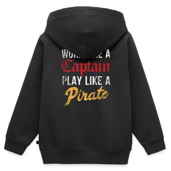 Pirat - Sweat Premium à capuche zippé enfant bio - noir - Dos - AI Model Kid Male (0cm)