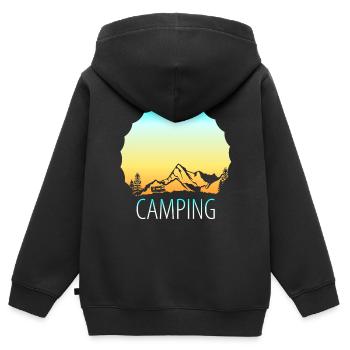 Camping-car camping-car - Sweat Premium à capuche zippé enfant bio - noir - Dos - AI Model Kid Male (0cm)
