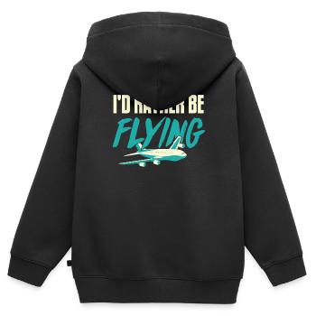 Pilot - Kinder Premium Organic Zip Hoodie - Schwarz - Hinten - AI Model Kid Male (0cm)