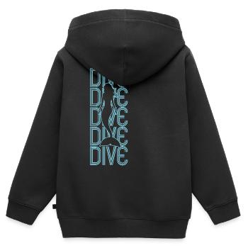 Taucher tauchen Apnoe Sporttaucher Wasser Meer - Kinder Premium Organic Zip Hoodie - Schwarz - Hinten - AI Model Kid Male (0cm)