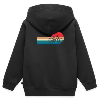 Vélo vélo vélo de course vélo vélo cadeau - Sweat Premium à capuche zippé enfant bio - noir - Dos - AI Model Kid Male (0cm)