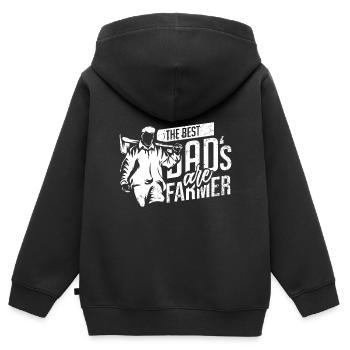 Landwirtschaft - Kinder Premium Organic Zip Hoodie - Schwarz - Hinten - AI Model Kid Male (0cm)