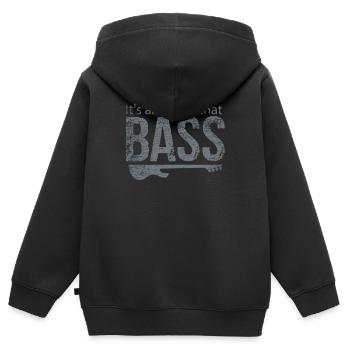 Guitare basse - Sweat Premium à capuche zippé enfant bio - noir - Dos - AI Model Kid Male (0cm)