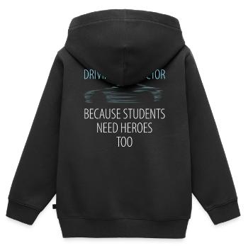 Driving instructor gift student driving lesson - Kids Premium Organic Zip-up Hoodie - black - Back - AI Model Kid Male (0cm)