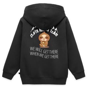 Randonnées montagnes montagnes alpines alpinisme montagne - Sweat Premium à capuche zippé enfant bio - noir - Dos - AI Model Kid Male (0cm)