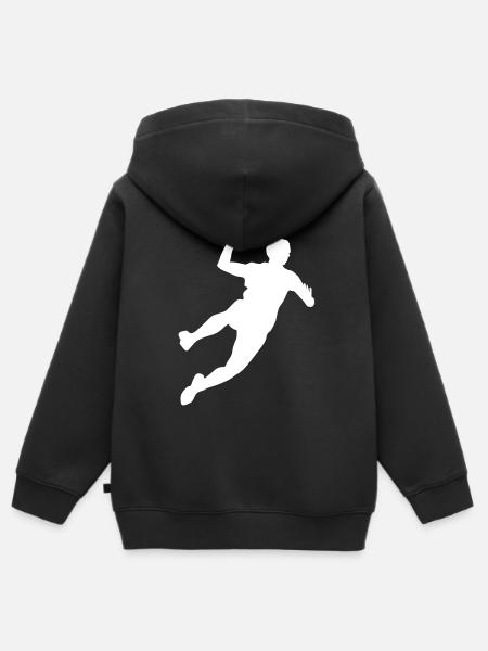 Handball - Kinder Premium Organic Zip Hoodie - Schwarz