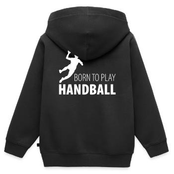 handball - Sweat Premium à capuche zippé enfant bio - noir - Dos - AI Model Kid Male (0cm)