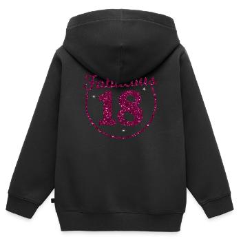 18th birthday - Kids Premium Organic Zip-up Hoodie - black - Back - AI Model Kid Male (0cm)