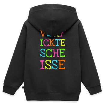 Verfickte Scheiße Schimpfwörter Flüche Spruch - Kinder Premium Organic Zip Hoodie - Schwarz - Hinten - AI Model Kid Male (0cm)