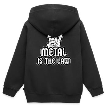 Metal Is The Law Metalhead Pommesgabel Festival - Kinder Premium Organic Zip Hoodie - Schwarz - Hinten - AI Model Kid Male (0cm)