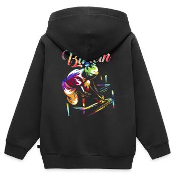 Basteln - Kinder Premium Organic Zip Hoodie - Schwarz - Hinten - AI Model Kid Male (0cm)