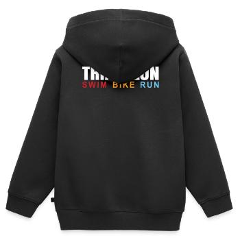 Triathlon - Sweat Premium à capuche zippé enfant bio - noir - Dos - AI Model Kid Male (0cm)