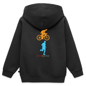 Triathlon - Sweat Premium à capuche zippé enfant bio - noir - Dos - AI Model Kid Male (0cm)