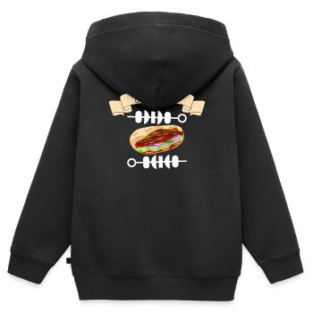 Döner Kebab Türkei Türkisch Istanbul Spiess Grill - Kinder Premium Organic Zip Hoodie - Schwarz - Hinten - AI Model Kid Male (0cm)