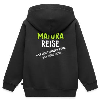 Matura 2020 Maturareise Nicht Erinnern - Kinder Premium Organic Zip Hoodie - Schwarz - Hinten - AI Model Kid Male (0cm)