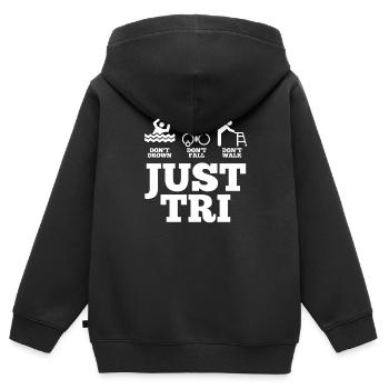 Triathlon - Sweat Premium à capuche zippé enfant bio - noir - Dos - AI Model Kid Male (0cm)