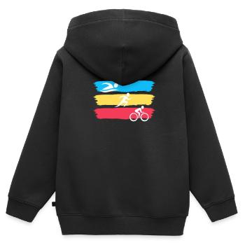 Triathlon - Kinder Premium Organic Zip Hoodie - Schwarz - Hinten - AI Model Kid Male (0cm)