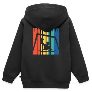 Wasserball - Kinder Premium Organic Zip Hoodie - Schwarz - Hinten - AI Model Kid Male (0cm)