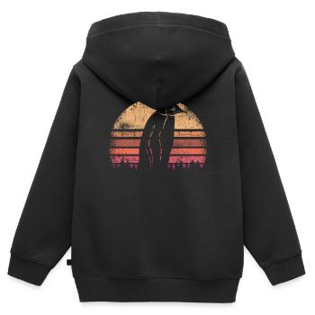 manchot - Sweat Premium à capuche zippé enfant bio - noir - Dos - AI Model Kid Male (0cm)