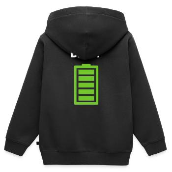 Baby Kind Batterie voll leer Familienshirt - Kinder Premium Organic Zip Hoodie - Schwarz - Hinten - AI Model Kid Male (0cm)
