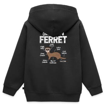Frettchen - Kinder Premium Organic Zip Hoodie - Schwarz - Hinten - AI Model Kid Male (0cm)