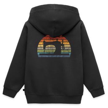 Couture - Sweat Premium à capuche zippé enfant bio - noir - Dos - AI Model Kid Male (0cm)