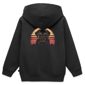Labrador - Kinder Premium Organic Zip Hoodie - Schwarz - Hinten - AI Model Kid Male (0cm)