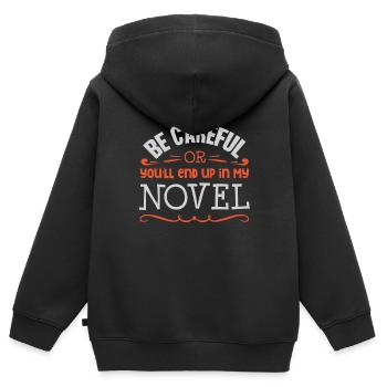 Auteur auteur du livre - Sweat Premium à capuche zippé enfant bio - noir - Dos - AI Model Kid Male (0cm)