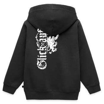 Glick auf Sachsen Erzgebirge sächsisch Erzgebirger - Kinder Premium Organic Zip Hoodie - Schwarz - Hinten - AI Model Kid Male (0cm)